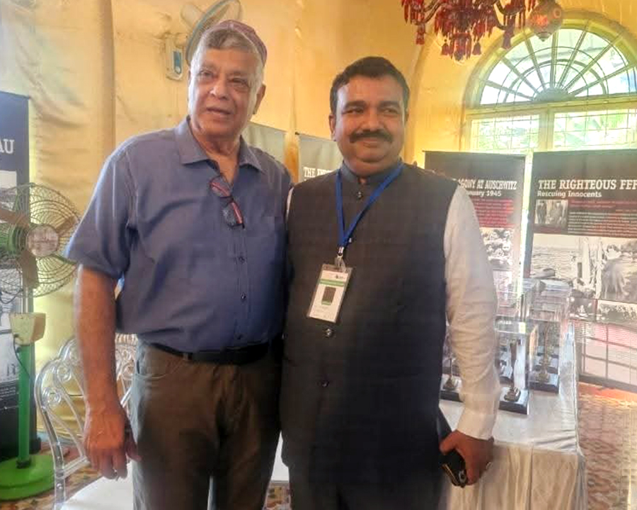 With Mr Rafi bhonker, chairman of Indian Jewish heritage centre.