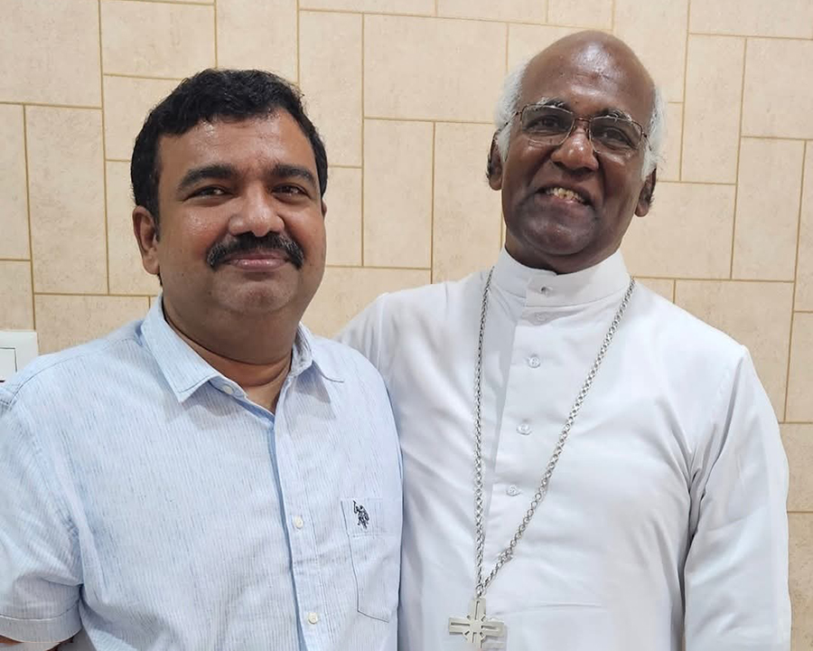 With His excellency Mar Sebastian yedayanthrath, Bishop of mandya Diocese.